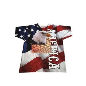 America Size L Cotton Traders Sport Mens Patriotic American Short Sleeve